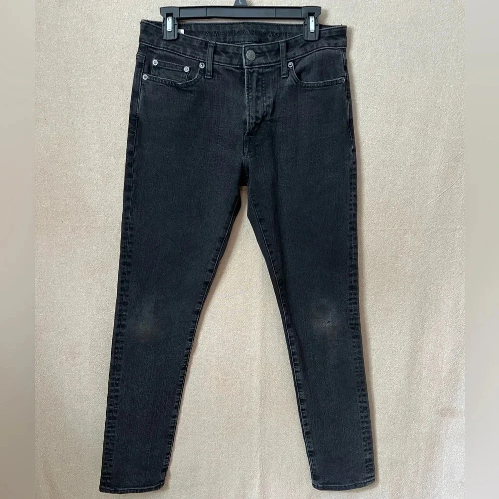 ⭐️American Eagle Flex Slim Jeans in Faded Black Mens Size 30 x 32 - Picture 2 of 15